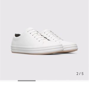 Plain white leather low top sneakers - Camper HOOPS - wmns size 8. BNIB PTS